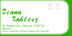 diana kahlesz business card